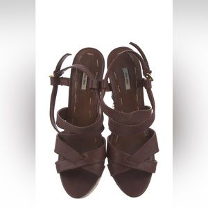 Brown Miu Miu wedge sandals